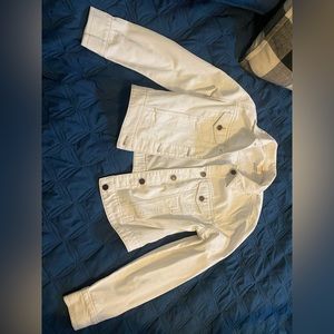 Size small (4-6) white jean jacket. Hardly worn